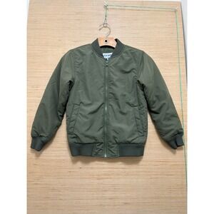 Old Navy Boys Medium 8 Olive Green Water-Resistant Full Zip Bomber Jacket